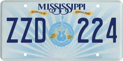 MS license plate ZZD224