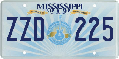 MS license plate ZZD225
