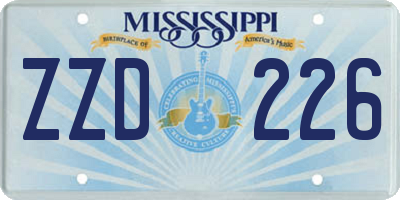 MS license plate ZZD226