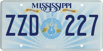 MS license plate ZZD227