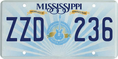 MS license plate ZZD236