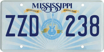 MS license plate ZZD238