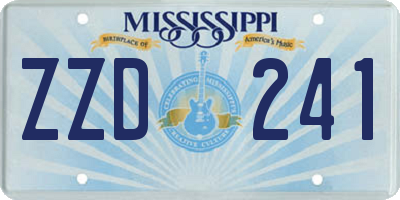 MS license plate ZZD241