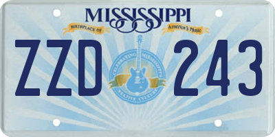 MS license plate ZZD243