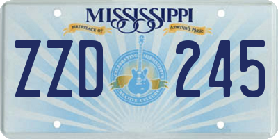 MS license plate ZZD245