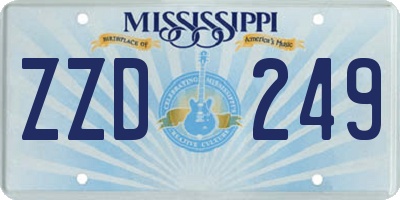 MS license plate ZZD249