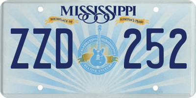 MS license plate ZZD252