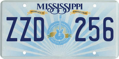 MS license plate ZZD256