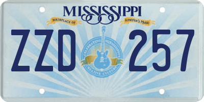 MS license plate ZZD257