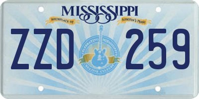 MS license plate ZZD259
