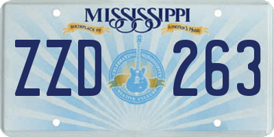 MS license plate ZZD263