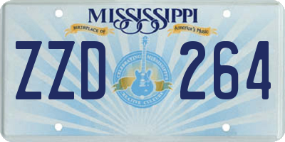 MS license plate ZZD264
