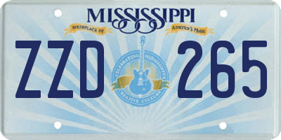 MS license plate ZZD265