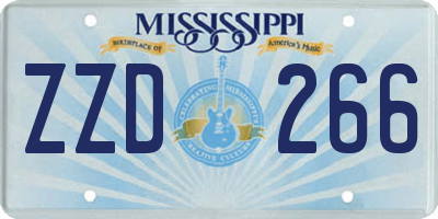MS license plate ZZD266