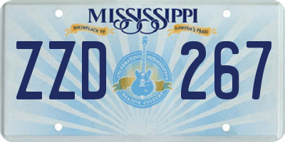 MS license plate ZZD267