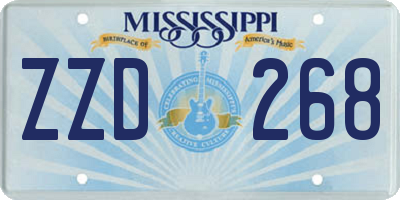 MS license plate ZZD268