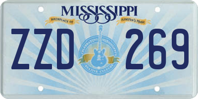 MS license plate ZZD269