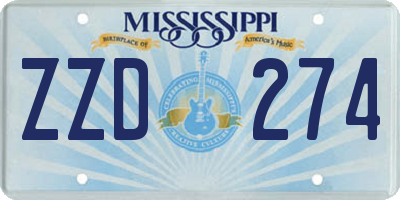 MS license plate ZZD274