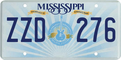 MS license plate ZZD276