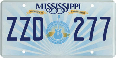 MS license plate ZZD277