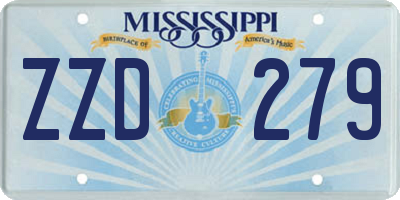 MS license plate ZZD279