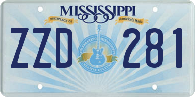 MS license plate ZZD281