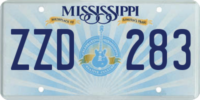 MS license plate ZZD283