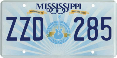 MS license plate ZZD285