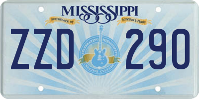 MS license plate ZZD290