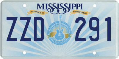MS license plate ZZD291