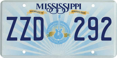 MS license plate ZZD292
