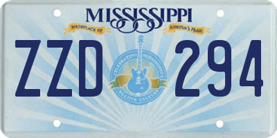 MS license plate ZZD294