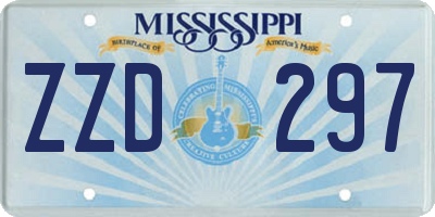 MS license plate ZZD297