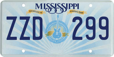 MS license plate ZZD299