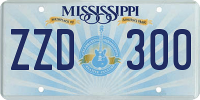 MS license plate ZZD300