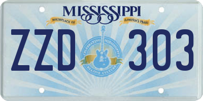 MS license plate ZZD303