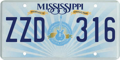 MS license plate ZZD316