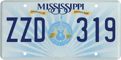 MS license plate ZZD319