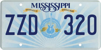 MS license plate ZZD320