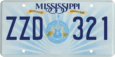 MS license plate ZZD321