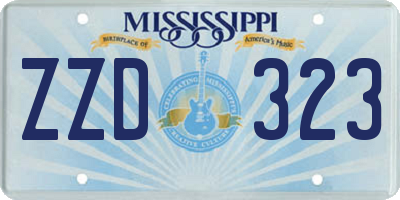MS license plate ZZD323