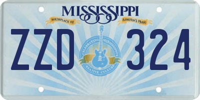 MS license plate ZZD324