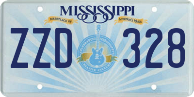 MS license plate ZZD328