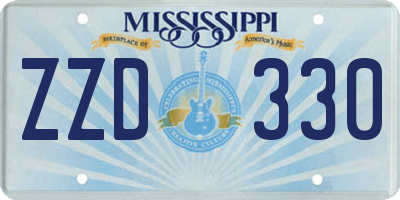 MS license plate ZZD330