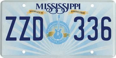 MS license plate ZZD336