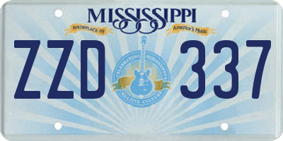 MS license plate ZZD337