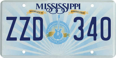 MS license plate ZZD340