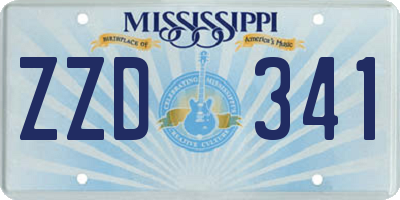 MS license plate ZZD341
