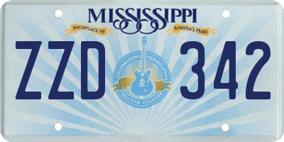MS license plate ZZD342