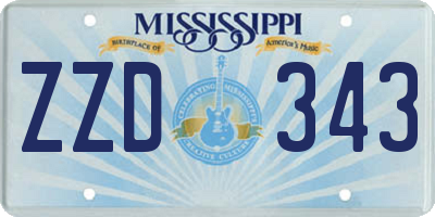 MS license plate ZZD343